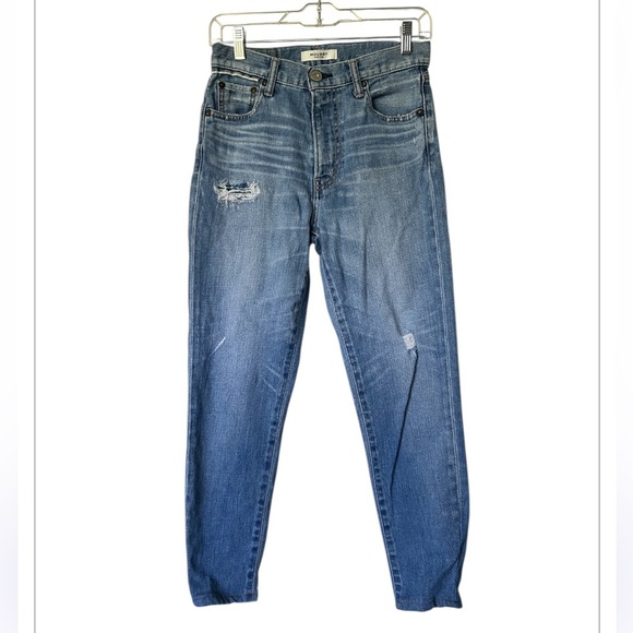 Moussy High Rise Relaxed Fit Distressed Blue Jeans Size 25 - Picture 2 of 6